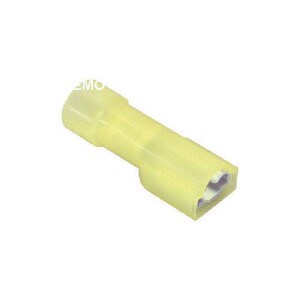 1/4" (12-10) Nylon Insulated Female Disconnect Crimp Terminal Yellow 50 Pcs.